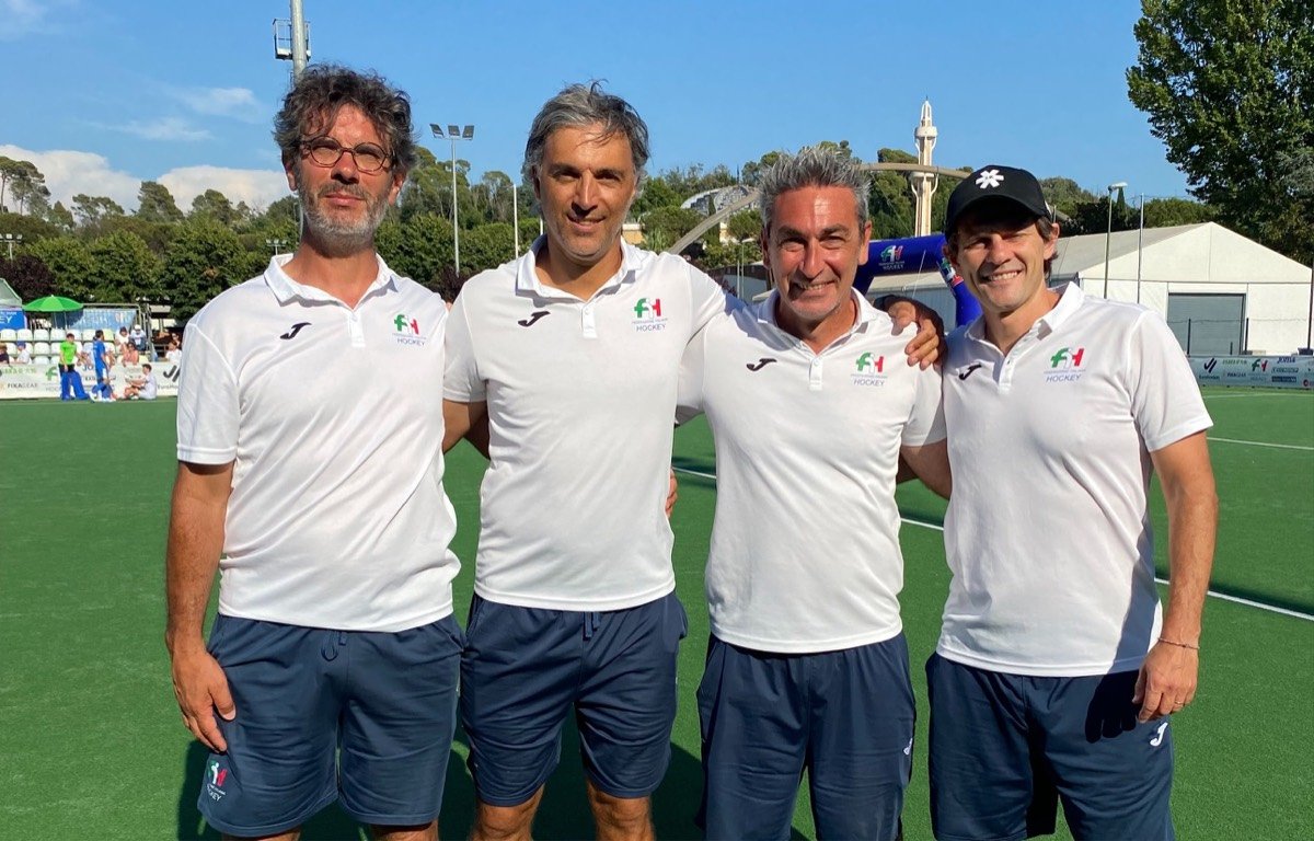 El cuerpo técnico de la Selección Italiana de hockey